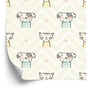 Behang Voor Kinderen - Honden En Katten