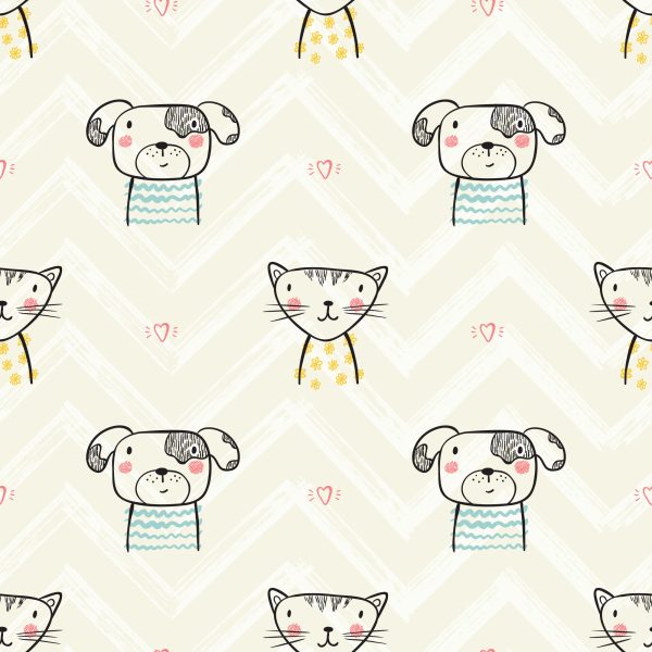 Behang Voor Kinderen - Honden En Katten - Afbeelding 2