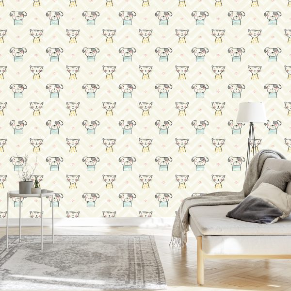 Behang Voor Kinderen - Honden En Katten - Afbeelding 3