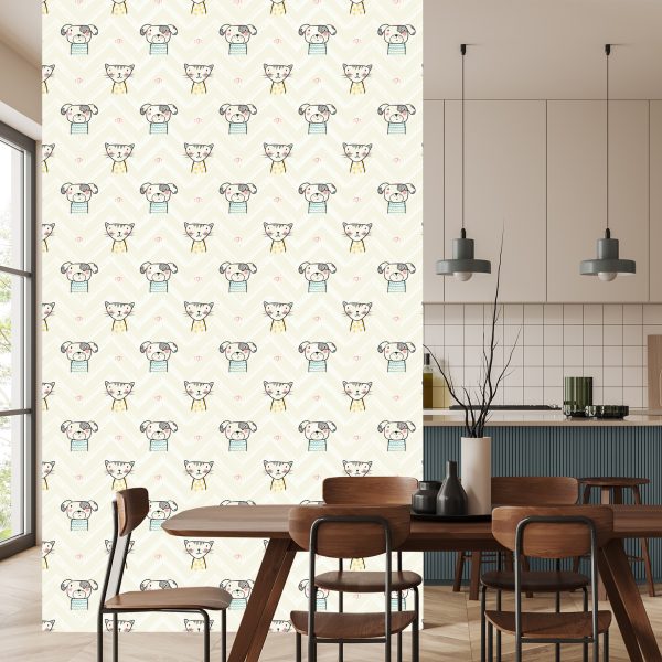 Behang Voor Kinderen - Honden En Katten - Afbeelding 4