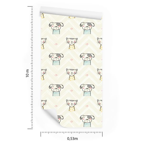 Behang Voor Kinderen - Honden En Katten - Afbeelding 8
