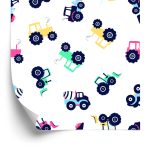 Behang Voor Babykamer, Voertuigen, Tractoren, Graafmachines