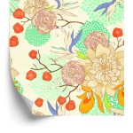 Behang Retro Bloemen