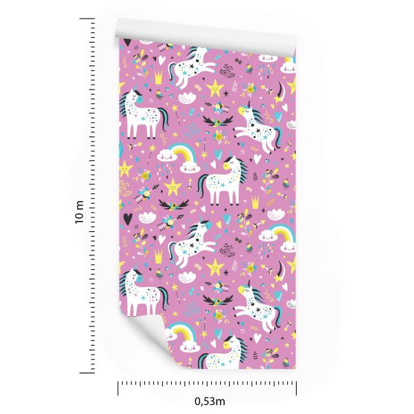 Behang De Wolken Eenhoorns Naar De Meisjeskamer - Afbeelding 8