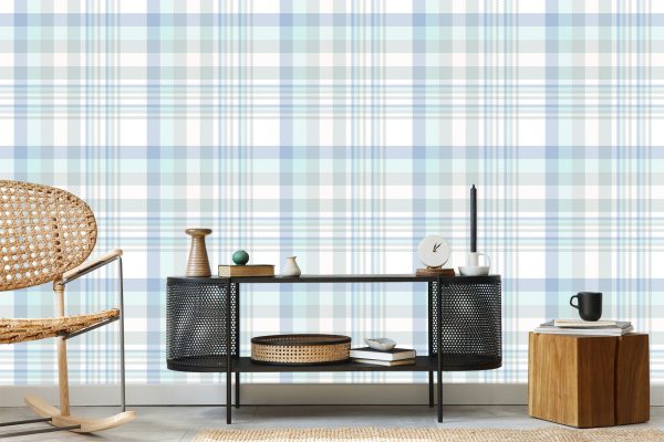 Behang Moderne Optische Geruite Slaapkamer - Afbeelding 5