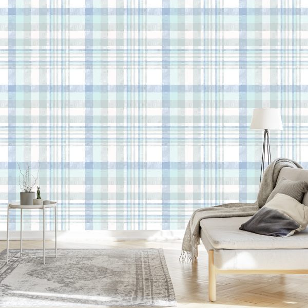 Behang Moderne Optische Geruite Slaapkamer - Afbeelding 3