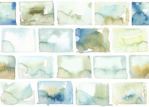Behang Kleurrijke Stenen - Aquarel - Afbeelding 2