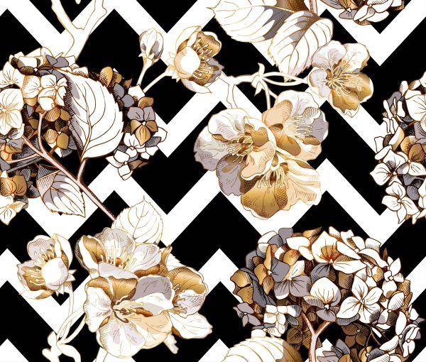 Behang Hortensia Bloemen - Afbeelding 2