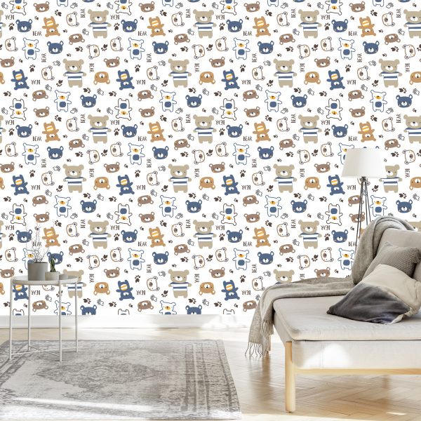 Behang Kleurrijke Dierenberen - Afbeelding 3