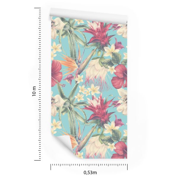 Behang Tropische Planten In Pastelkleuren - Afbeelding 8