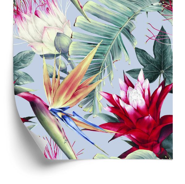 Behang Tropische Aquarel Bloemen
