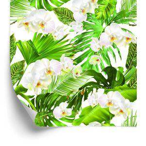 Behang Natuur Groene Orchideeën Bloemen Voor Woonkamer