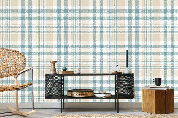 Behang Geometrische Geruite Slaapkamer Woonkamer - Afbeelding 5