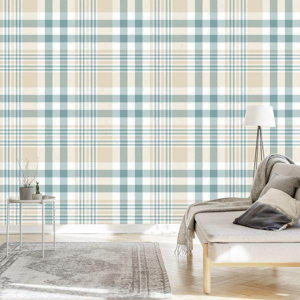 Behang Geometrische Geruite Slaapkamer Woonkamer - Afbeelding 3