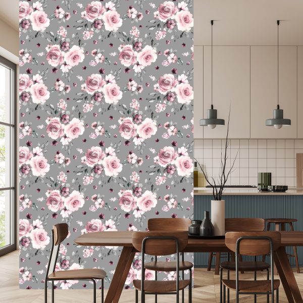 Behang Modieuze Bloemen Rozen - Afbeelding 4