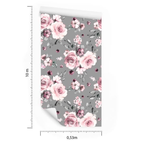 Behang Modieuze Bloemen Rozen - Afbeelding 8