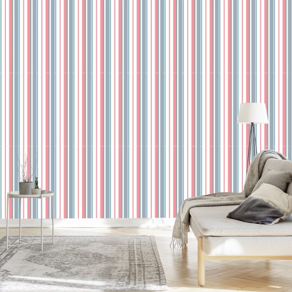 Behang Kleurrijke Verticale Strepen Voor Een Woonkamer Een Slaapkamer - Afbeelding 3