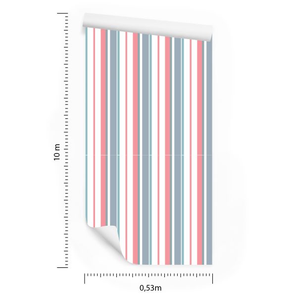 Behang Kleurrijke Verticale Strepen Voor Een Woonkamer Een Slaapkamer - Afbeelding 8