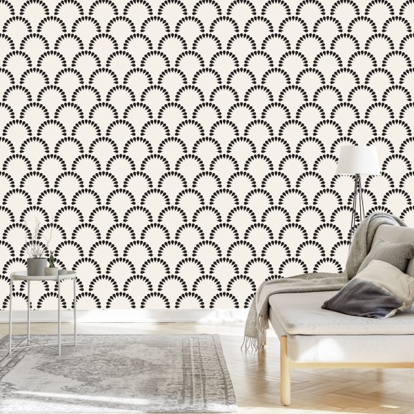 Behang Geometrische Bloemen - Afbeelding 3