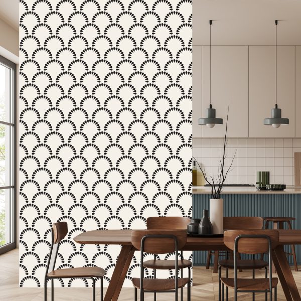 Behang Geometrische Bloemen - Afbeelding 4