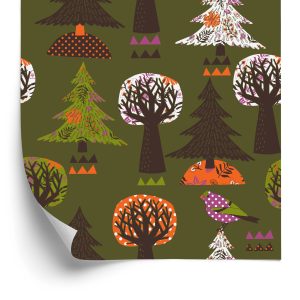 Behang Bomen, Groene Vogels Voor De Babykamer