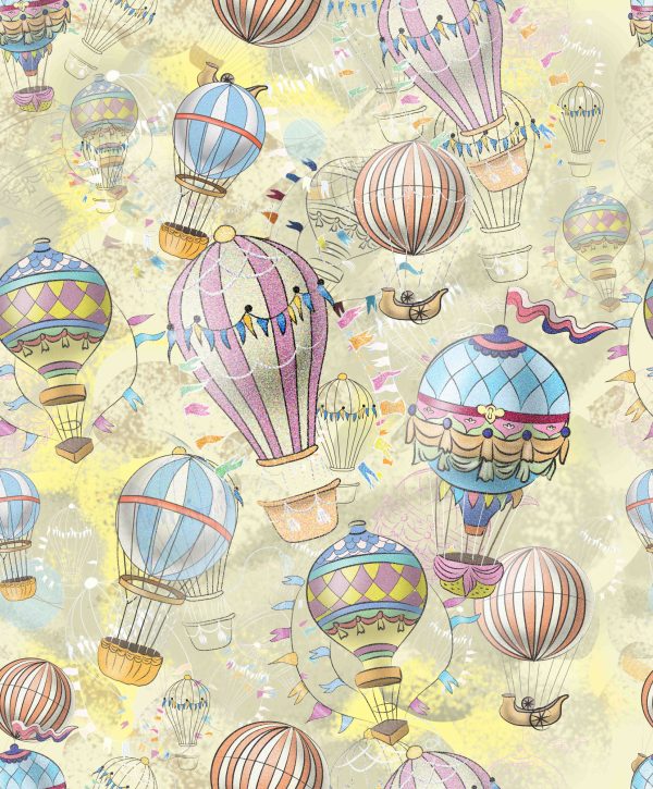Behang Ballonnen In Pastelkleuren - Afbeelding 2
