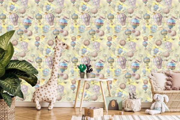 Behang Ballonnen In Pastelkleuren - Afbeelding 5