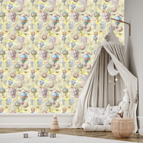 Behang Ballonnen In Pastelkleuren - Afbeelding 3