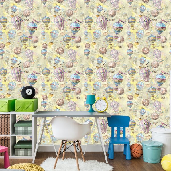 Behang Ballonnen In Pastelkleuren - Afbeelding 4