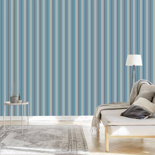 Behang Met Klassieke Verticale Strepen Voor Het Salonkantoor - Afbeelding 3