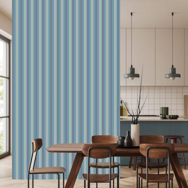 Behang Met Klassieke Verticale Strepen Voor Het Salonkantoor - Afbeelding 4
