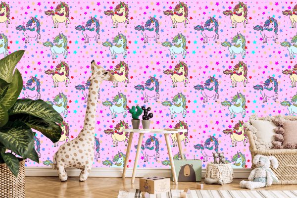 Behang Voor Kinderen - Regenboogeenhoorns - Afbeelding 5