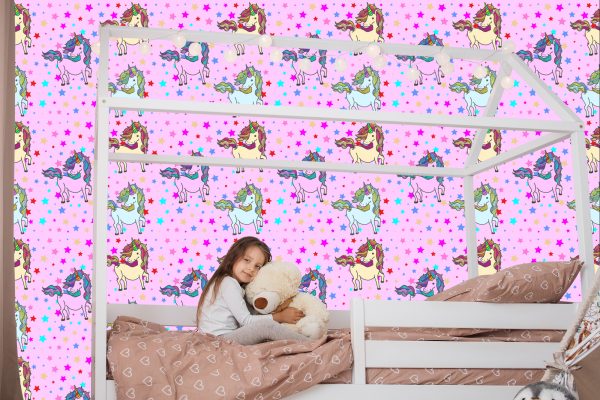 Behang Voor Kinderen - Regenboogeenhoorns - Afbeelding 7