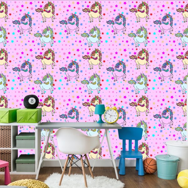 Behang Voor Kinderen - Regenboogeenhoorns - Afbeelding 4