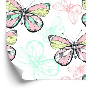 Behang Muur Voor Kinderkamer Kleurrijke Vlinders