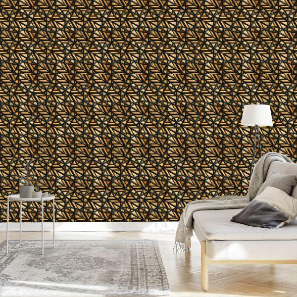Behang Houten 3D-Patroon - Afbeelding 3