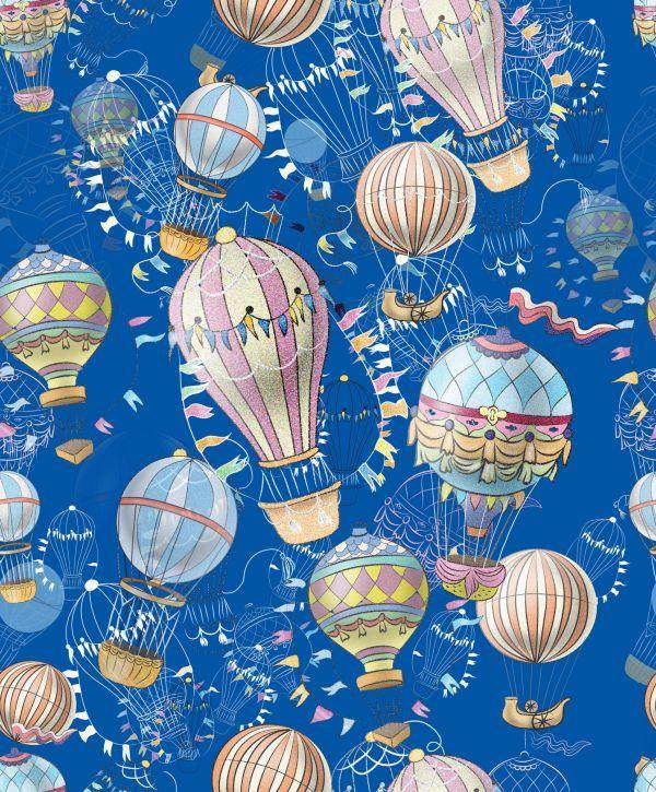 Behang Ballonnen Met Een Blauwe Achtergrond - Afbeelding 2