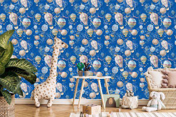 Behang Ballonnen Met Een Blauwe Achtergrond - Afbeelding 5