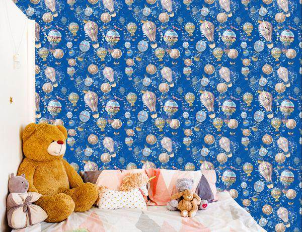 Behang Ballonnen Met Een Blauwe Achtergrond - Afbeelding 6