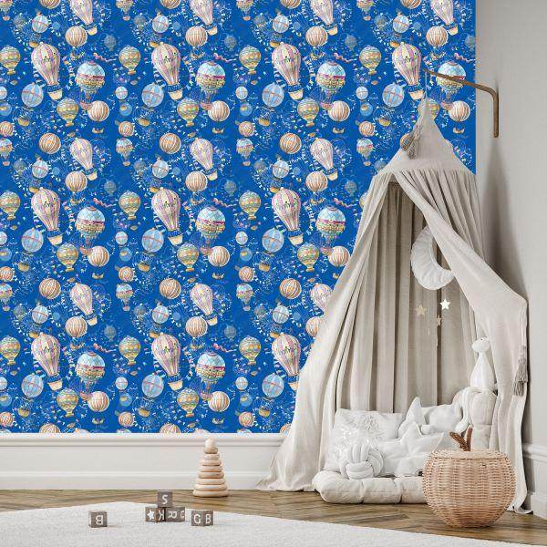 Behang Ballonnen Met Een Blauwe Achtergrond - Afbeelding 3
