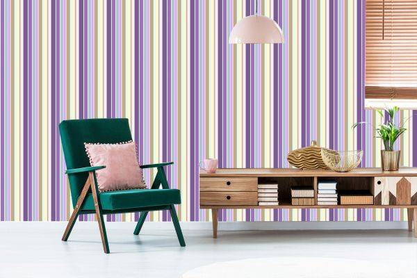 Behang Een Kleurrijke Verticale Strepen Woonkamer Slaapkamer - Afbeelding 6