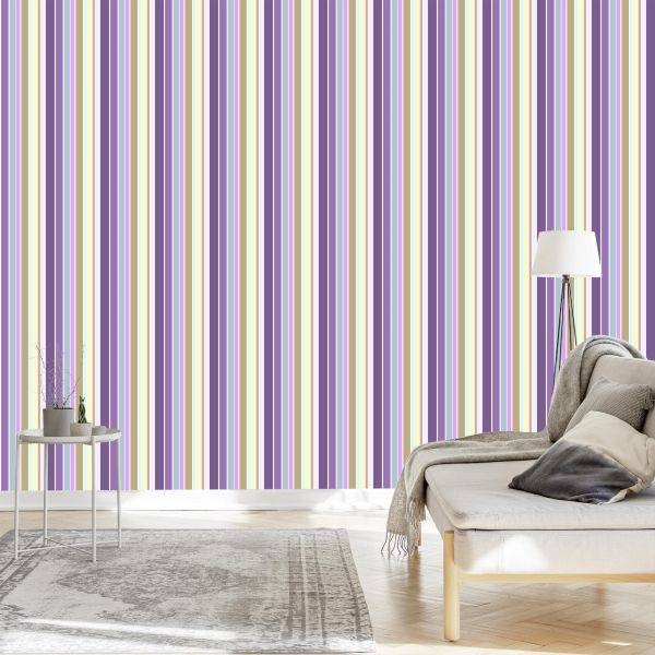 Behang Een Kleurrijke Verticale Strepen Woonkamer Slaapkamer - Afbeelding 3