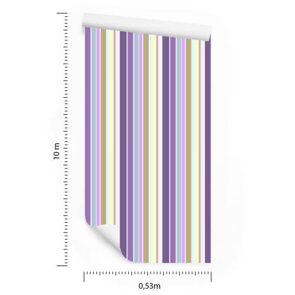 Behang Een Kleurrijke Verticale Strepen Woonkamer Slaapkamer - Afbeelding 8