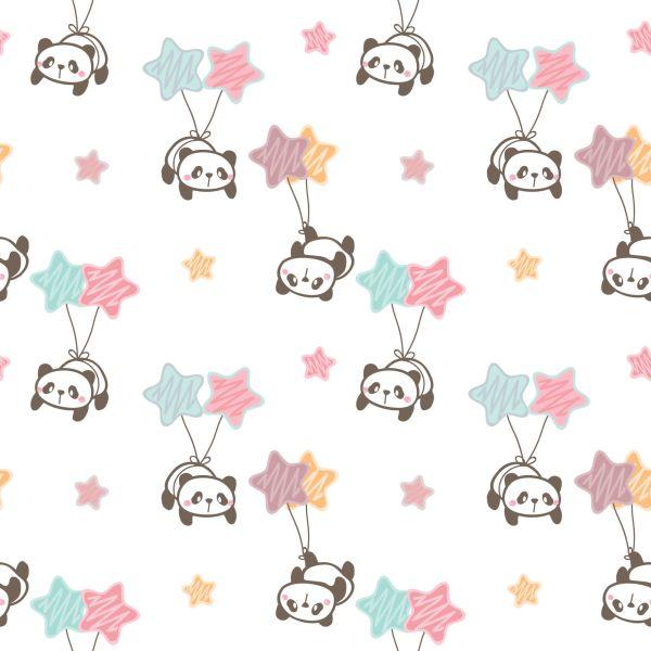 Behang Voor Kinderen - Sterren En Panda's - Afbeelding 2