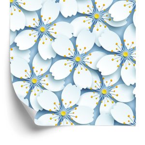Behang 3D Optische Natuurbloemen Voor Woonkamer