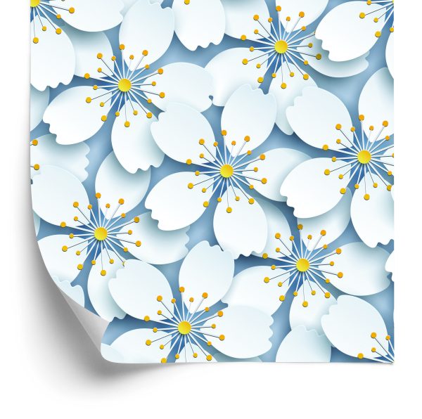 Behang 3D Optische Natuurbloemen Voor Woonkamer