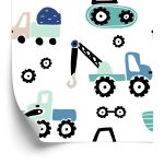 Behang Machines Op Een Heldere Achtergrond