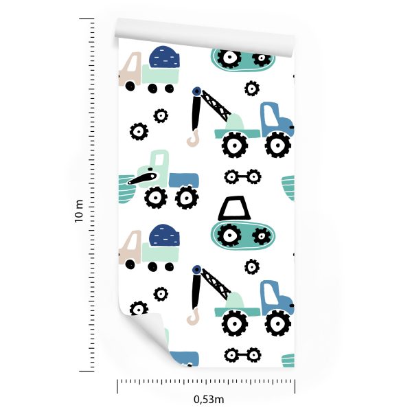 Behang Machines Op Een Heldere Achtergrond - Afbeelding 8