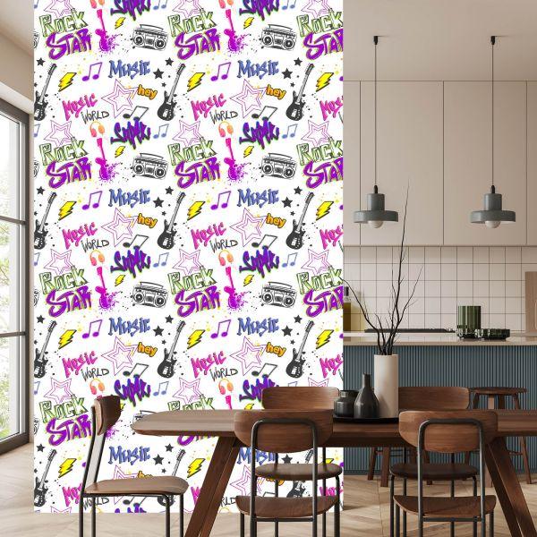 Behang Muzikale Graffiti - Afbeelding 4
