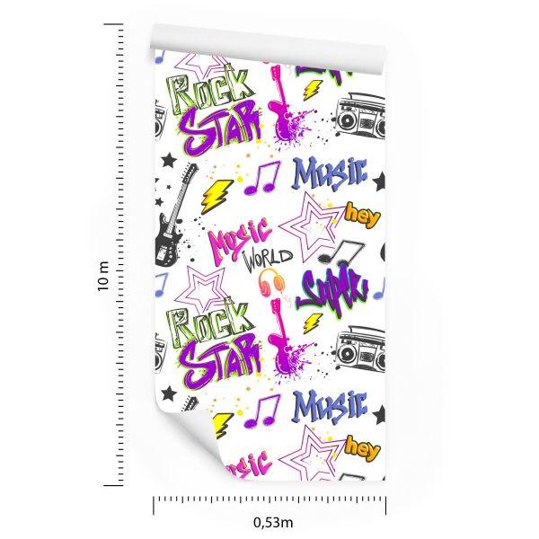 Behang Muzikale Graffiti - Afbeelding 8
